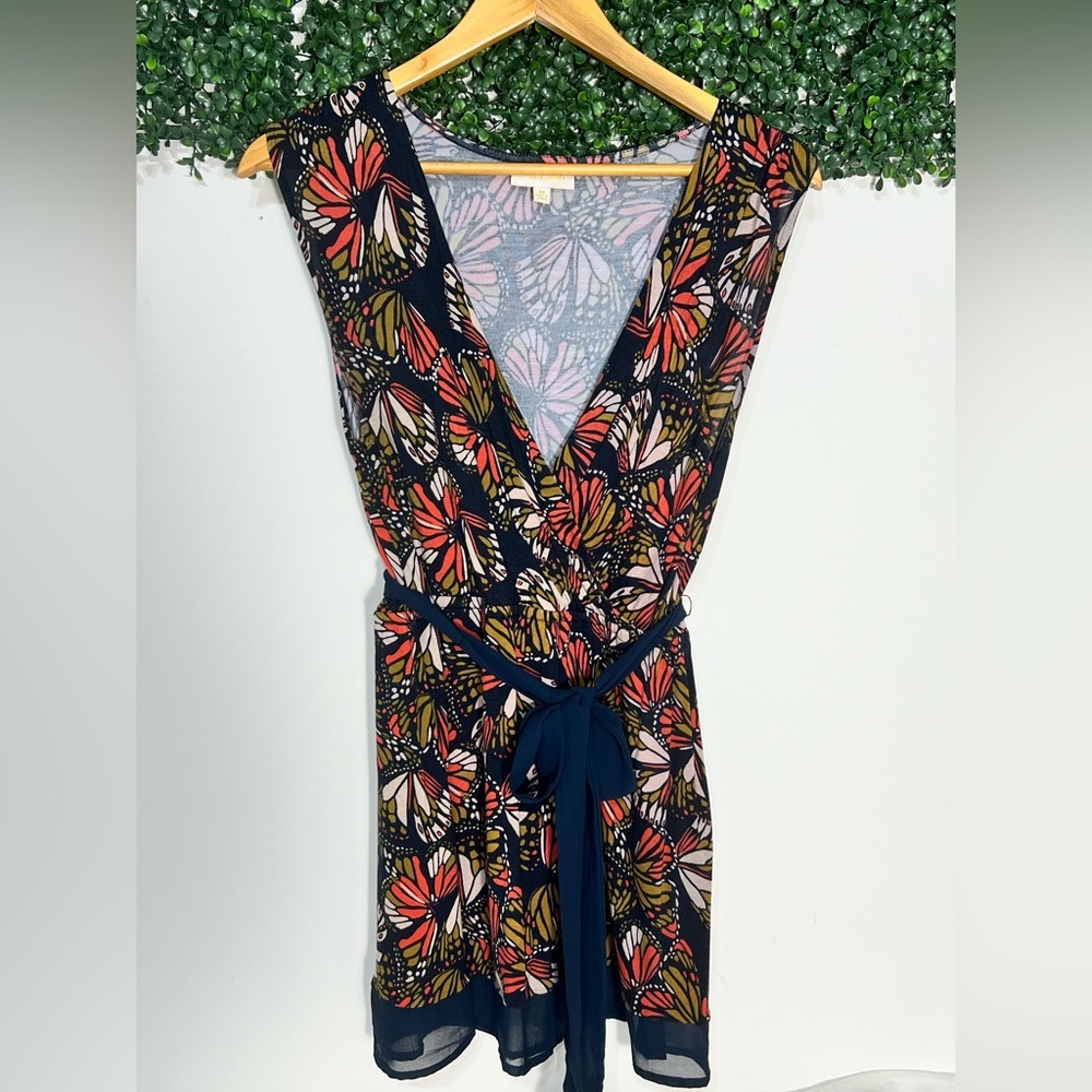 Modcloth Boho Butterfly Tie Back Sleeveless V Neck Tunic Size Medium